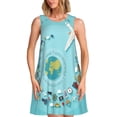 thumbnail image 1 of Fotbe Travelling on Airplane Vestido de Verano sin Mangas para Mujer – Vestido Midi Línea A, Estilo Camiseta Floral, Vestido Playero Casual y Fluido, 1 of 7
