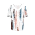 thumbnail image 4 of Xuyuer Womens Tops Puff Short Sleeve Shirts Dressy Casual Henley V-Neck Summer Tops Pleated T-Shirts Loose Fit Tunic Blouses, 4 of 5