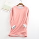 thumbnail image 3 of Gibobby Blusa Manga Larga Mujer Ropa interior Sudadera Mujer Grueso Cálido Top Terciopelo O-cuello Fleece Invierno Mujer Blusa（Rojo， XXXXXL), 3 of 4