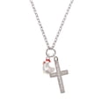 thumbnail image 2 of Delight Jewelry Silvertone Chicken 3-D Everlasting Love Engraved Cross Zoey Necklace, 28", 2 of 4
