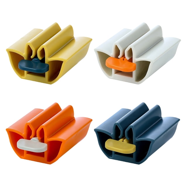 FRCOLOR toothpaste squeezer 4 Pcs Toothpaste Dispenser Squeezer Roller Lotus Shape Toothpaste Stand,2.36"X2.95"X1.38"