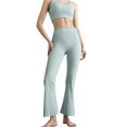 thumbnail image 4 of MVRLSH Womens Yoga Pants Soft High Waist Flared With Side Pockets for Daily Leggings for Women Running Gym and Workout Green - M, 4 of 7