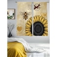 thumbnail image 3 of Farmhouse Sunflowers Sheer Curtains 72 Inch Length 2 Panels Set Window Treatments, Vintage Bees Airplane Country Floral Rod Pocket Semi Curtains for Living Room/Bedroom/Kitchen Décor, 104"W x 72"L, 3 of 7