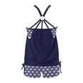 thumbnail image 5 of FASHOFT Plus Size Swimsuit for Women 2 Piece Flowy Tankini Bathing Suits and Shorts with Pockets Swimwear Dark Blue2 M, 5 of 5