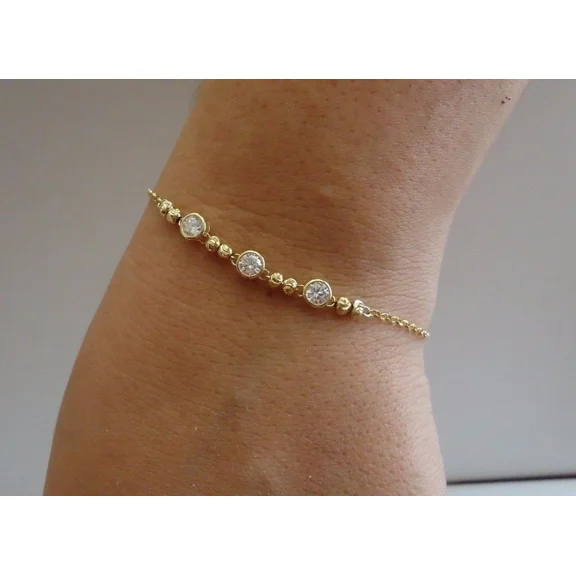 Gorgeous 2Ct Simulated Diamond Women's Tennis Bracelet In 14K Yellow Gold Plated 7"