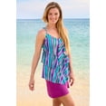 thumbnail image 3 of Swim 365 Women's Plus Size Longer-Length V-Neck Tiered-Ruffle Tummy Control Tankini Top, 3 of 6