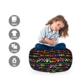 thumbnail image 2 of Colorful Storage Toy Bag Chair, Hand Drawn Illustration in Style Geometrical Borders Art Design, Stuffed Animal Organizer Washable Bag, Large Size, Multicolor, by Ambesonne, 2 of 3