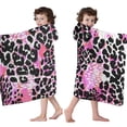 thumbnail image 4 of Pink Leopard Pattern Hooded Bath Towel，60"x35" for Ages 3 To 12 Kids, Quick Dry Lightweight Soft Microfiber Hood Beach Towel Cover Up for Kids, 4 of 7