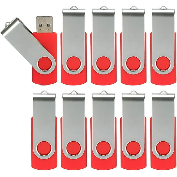 10 Pack Usb Flash Drives Usb 2.0 Thumb Drive Bulk Pack Swivel Memory Stick Fold Storage Jump Drive Zip Drive