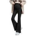 thumbnail image 2 of ShaoRunShi Maternity Flare Leggings Over The Belly Buttery Soft Pregnancy Wide Leg Yoga Pants Butt Lifting Maternity Leggings, 2 of 7