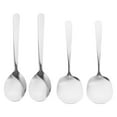 thumbnail image 1 of 4 Pcs Cuillères à Soupe en Acier Inoxydable Grandes Cuillères Pratiques pour Riz (Argent), 1 of 8
