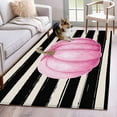 thumbnail image 2 of Pink Orange Pumpkin Fall 3'x5' Washable Rug, Thanksgiving Autumn Black Striped Non-Slip Area Rugs for Entryway Kitchen Classroom, Dorm Throw Carpet, Low Pile Soft Indoor Floor Mat, 2 of 9