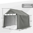 thumbnail image 5 of 8x8 ft Portable Outdoor Storage Shelter Shed, Heavy Duty Storage Tent with Roll-up Doors Shelter for Garden Tool, Lawn Mower, Motorcycleand, Bike - Gray, 5 of 9