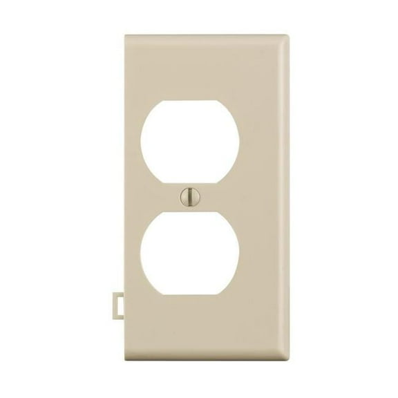 1 Gang Light Almond Duplex End Panel Sectional Wall Plate
