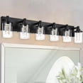 thumbnail image 2 of Melucee 5CCT Dimmable LED Black Vanity Lights 6-light, Modern Vanity Lighting Fixtures with Crystal Light Columns and Clear Glass for Bathroom Bedroom, 2 of 6