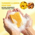 thumbnail image 6 of Turmeric and Lemon Soap Bar, Turmeric Soap Bar for Dark Spot Removal, Natural Turmeric Handmade Soap for Face and Body, Organic Use Skin Care Soaps, Deep Cleans the Skin and Provides Moisturizing, 6 of 9