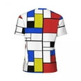 thumbnail image 6 of T Shirt For Men Gym Mondrian Line T-Shirts Trendy Cool Colorful Plaid Summer Tees O Neck Retro Graph, 6 of 7