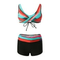 thumbnail image 4 of Womens Bathing Suits Two Piece Women Conservative Print Strappy Back Set Two Piece Swimsuits Swimdress Two Piece Bathing Suits for Women Two Piece Sets for Women, 4 of 5
