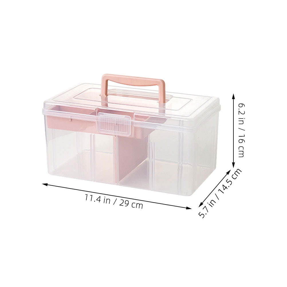 LEORX 1Pcs Small Storage Box For Craft Supplies And Art Materials Transparent Viewing Portable Handling