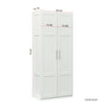 thumbnail image 2 of High wardrobe and kitchen cabinet with 2 doors and 3 partitions to separate 4 storage spaces,white, 2 of 8