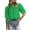 Green, variant on Dressy Eyelet Tops Womens High Neck Puff Short Sleeve Cute Summer Blouses Business Work Shirts (XL, Black)