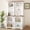 White MDF Primary Living Space5, variant on LHSHID Two-Piece Elegant Freestanding Tall Cabinet with Fully Open Storage,Walnut Element Bookshelves with Curved Design,Stylish Display Bookcase with Anti-Tip Device for Living Room,Black