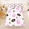 thumbnail image 3 of spefrowx Pink 8 Ball Bed Sheets for Kids, Fashion Cheetah Print Stars Full Size Sheets, 4pcs, 1 Flat Sheet, 1 Fitted Sheet and 2 Pillowcases, 3 of 6