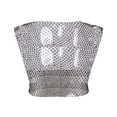 thumbnail image 4 of Women Shiny Rhinestone Sheer Mesh Hollow Out Crop Top See Through Fishnet Tank Top Shirt, 4 of 7