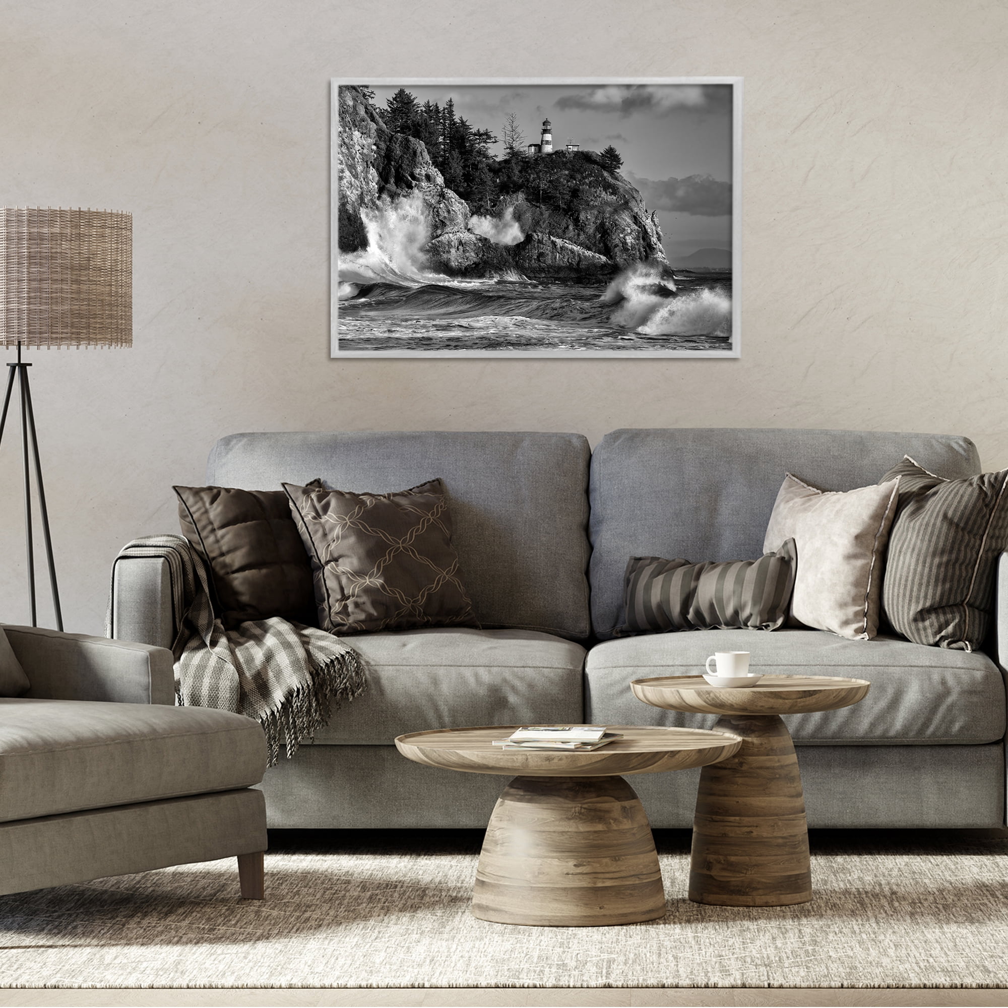 Stupell Industries Rising Tide at Cape Gray Framed Giclee Art, design by Rick Berk