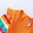 thumbnail image 5 of ENFLASH 2-8T Girl Ruffle Long Sleeve Dress Child Cartoon Rainbow Cotton Casual Pleated Twirly Dress, 5 of 11