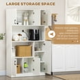 thumbnail image 3 of HOMCOM 71" Freestanding Pantry, Kitchen Buffet with Hutch, Modern Storage Cabinet, Microwave Cabinets with Doors and Adjustable Shelf, White, 3 of 9