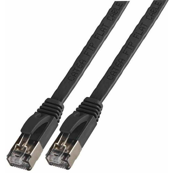 PRO SIGNAL - Flat Cat6a STP Ethernet Patch Lead, 5m Black