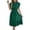 Green, variant on Dresses for Women Midi Ruffle Short Sleeve Button Down A Line Shirt Dresses Stand Collar Belted Waist Solid Color Vacation Sundresses,Blue (S)