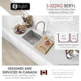 thumbnail image 6 of Stylish Undermount 33" Stainless Steel 60/40 Double Bowl 60/40 Kitchen Sink S-322XG, 6 of 12
