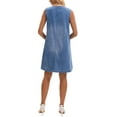 thumbnail image 3 of Women's Sleeveless Denim Dress Knee Length Casual Loose Tunic Jean Dress S Blue, 3 of 6
