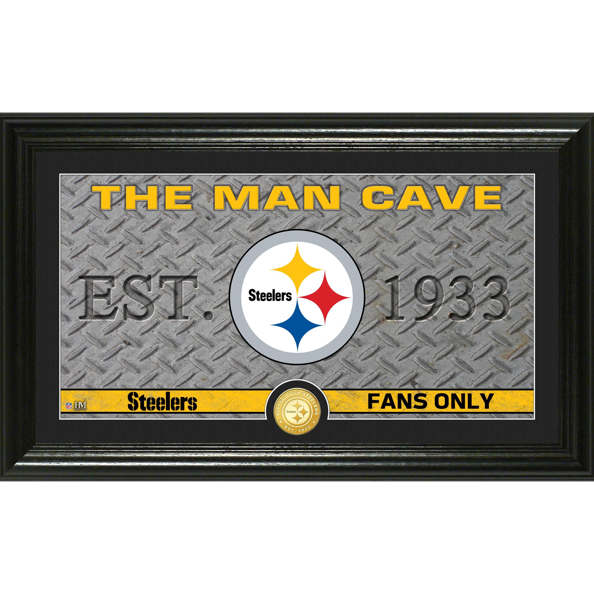 Pittsburgh Steelers round metal Sign mancave/ Wall Decor 