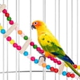 thumbnail image 4 of Flmtop 8Pcs Pet Bird Parrot Rattan Ball Bell Beads Stand Cage Hanging Swing Chew Toys Random Color, 4 of 8