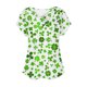 thumbnail image 4 of Fiudx Tops para Mujer Top de Primavera/Verano de Manga Corta Informal con Cuello En V Estampado Del Día de San Patricio para Mujer, 4 of 5