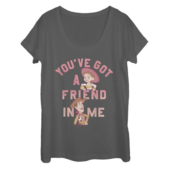 Women's Toy Story Jessie Friend in Me  Scoop Neck Charcoal 2X Large