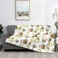 thumbnail image 2 of Rateoe Donut Sloth Pattern Flannel Throw Blanket, Ultra-soft Blanket for Bed, Couch, Car, Hypoallergenic Anti-pilling blanket-, 2 of 6