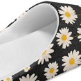 thumbnail image 6 of POLERO Daisy Flower Print House Slippers for Women Men, Lightweight Fabric Casual Cotton Slide, Warm Closed Toe Home Shoes for Winter Indoor and Outdoor, Size 9-10, 6 of 7