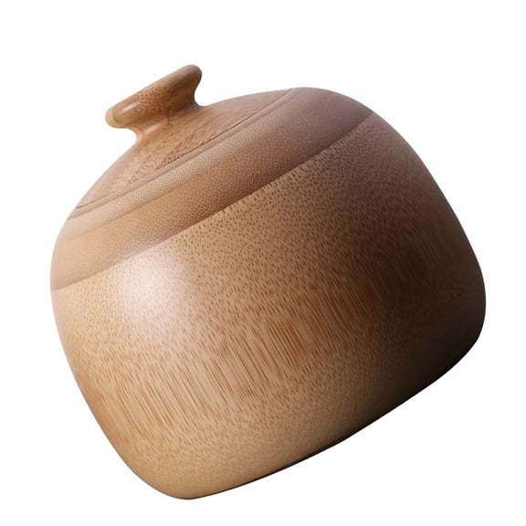 SEWCHICS 1Pc Wood Tea Canister Coffee Color Elegant Storage Jar for Home and Office