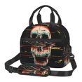 thumbnail image 1 of Disketp Glitch Screaming Skull Lonchera Térmica para Mujer y Hombre, Bolsa de Almuerzo Reutilizable e Impermeable para Trabajo, Viajes y Picnic, 1 of 7