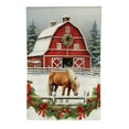 thumbnail image 2 of PHYHOO Merry Christmas Farm Horse Garden Flag Double Side Rustic Farmhouse Yard Flag Christmas Winter Outdoor Decor White, 2 of 6