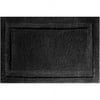 iDesign Black Microfiber Spa Non-Slip Bathroom Shower Rug, 34" x 21"