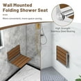 Gymax Waterproof HIPS Foldable Shower Bench WallMounted 16''x14