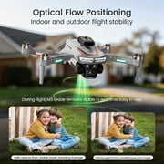 Drone with 4.3 Screen on Remote, Foldable Wefone M3, HD Camera, Obstacle Avoidance, Brushless Motor, Optical Flow, Lightweight, 2 Batteries, Gray