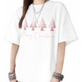 thumbnail image 1 of T Shirts for Womens Christmas Xmas Tree Short Sleeve Graphic Tees Loose Fit T-Shirt Cotton Casual Tops, 1 of 8