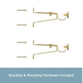 thumbnail image 4 of Kenney Steel Adjustable Café Curtain Rod Brackets, Set of 2, Brass, 5/8" Diameter, 4 of 5