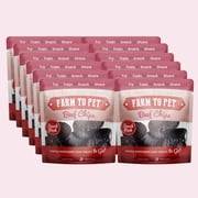 Farm to Pet Beef Chip Snack Pack Bundles, 12 Pack of Dog Treats